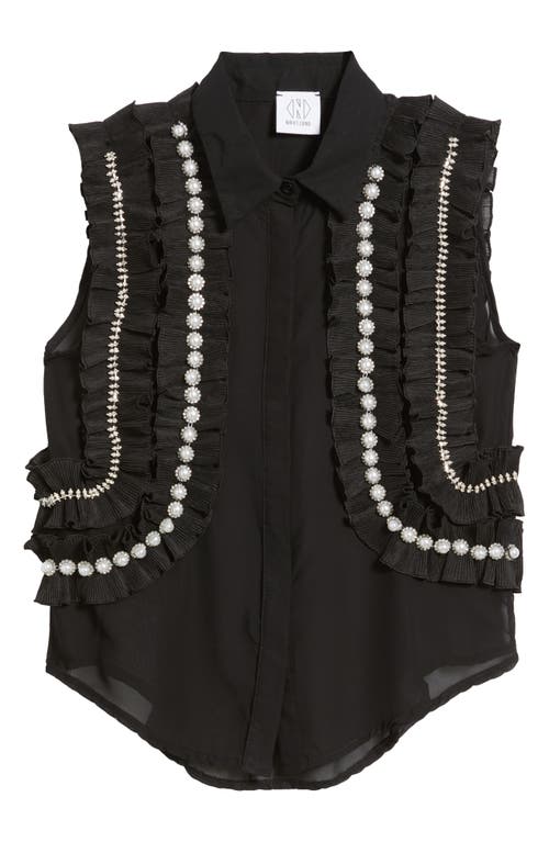 Nikki Lund Maite Embellished Ruffle Sleeveless Shirt