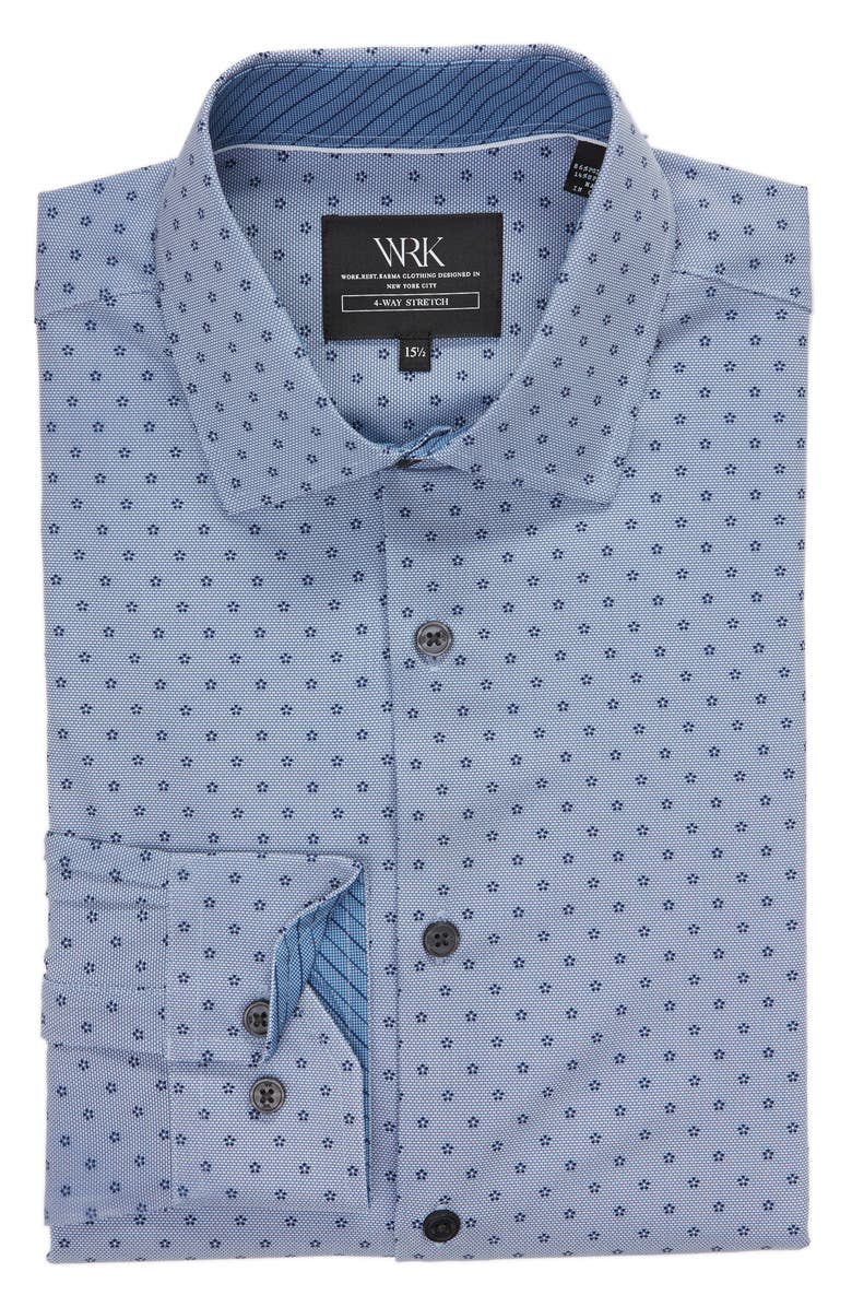 W.R.K Trim Fit Performance Stretch Floral Dress Shirt, Alternate, color, 