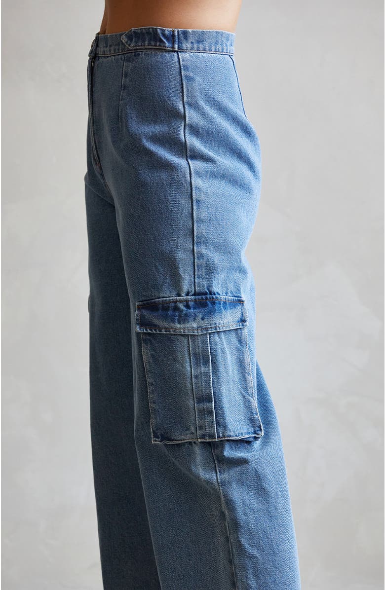 CRESCENT Denim Cargo Pants, Alternate, color, Denim Blue