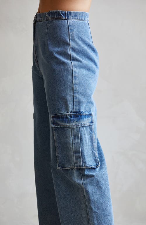 Crescent Denim Cargo Pants In Denim Blue