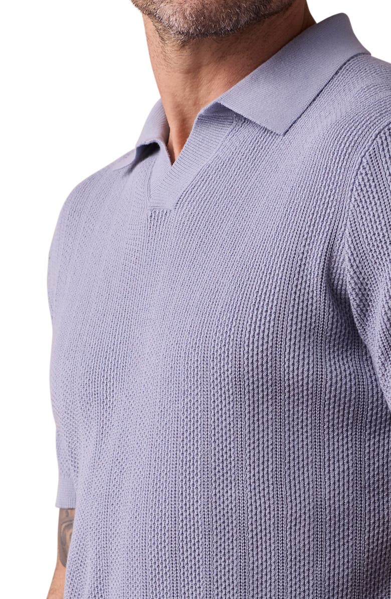 The Normal Brand Robles Textured Knit Polo, Alternate, color, Faded Denim