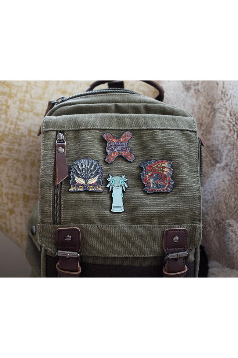 Monster Hunter World Collectible Enamel Pins | Set of 4 | Toynk Exclusive, Alternate, color, Blue