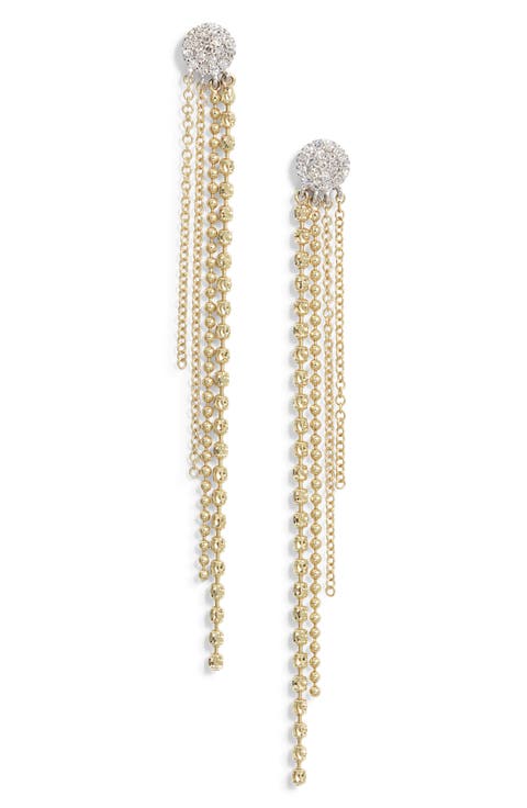 Fringe & Diamond Pavé Drop Earrings