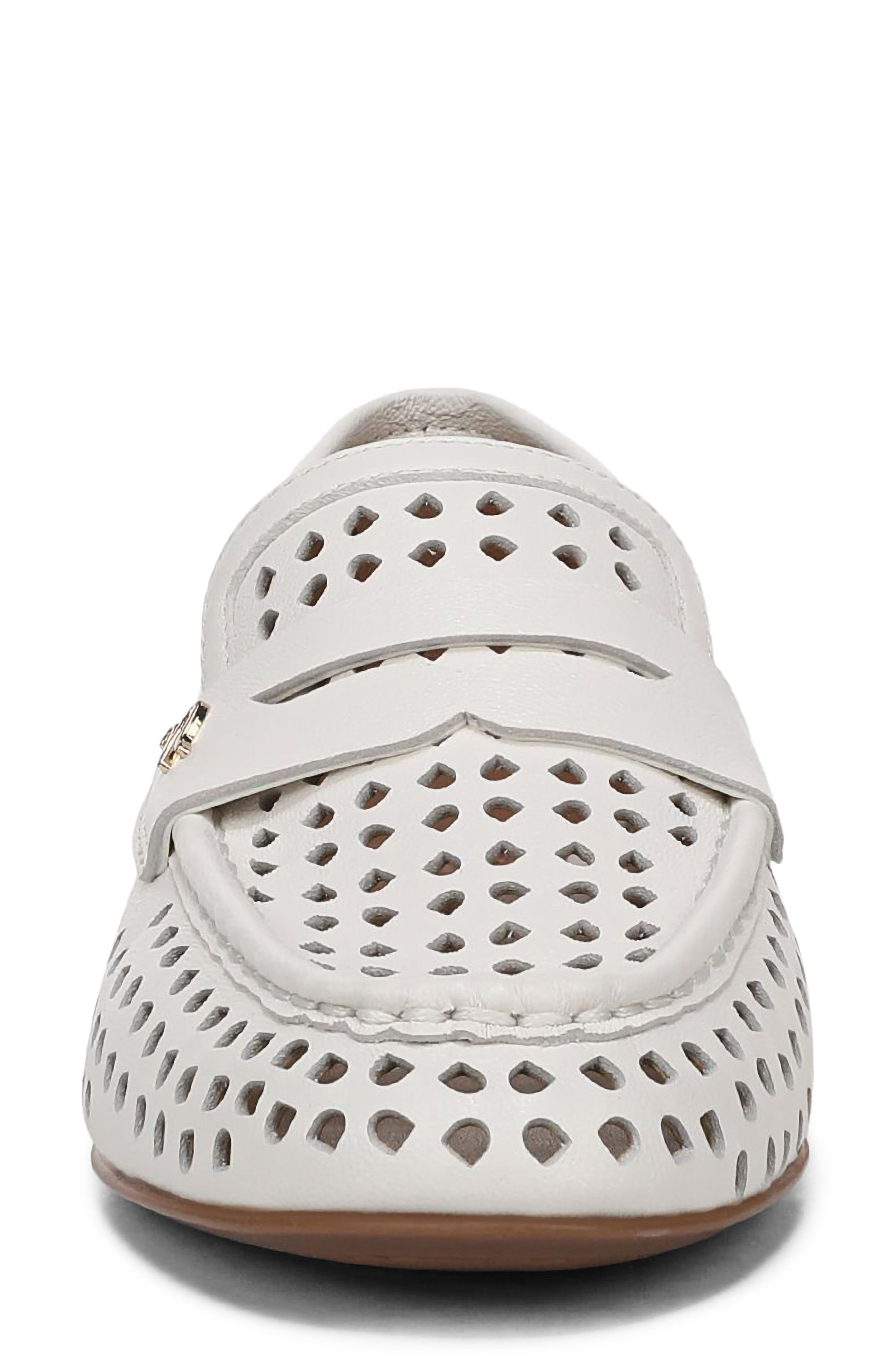 Naturalizer Bloom Perforated Penny Loafer, Alternate, color, Warm White