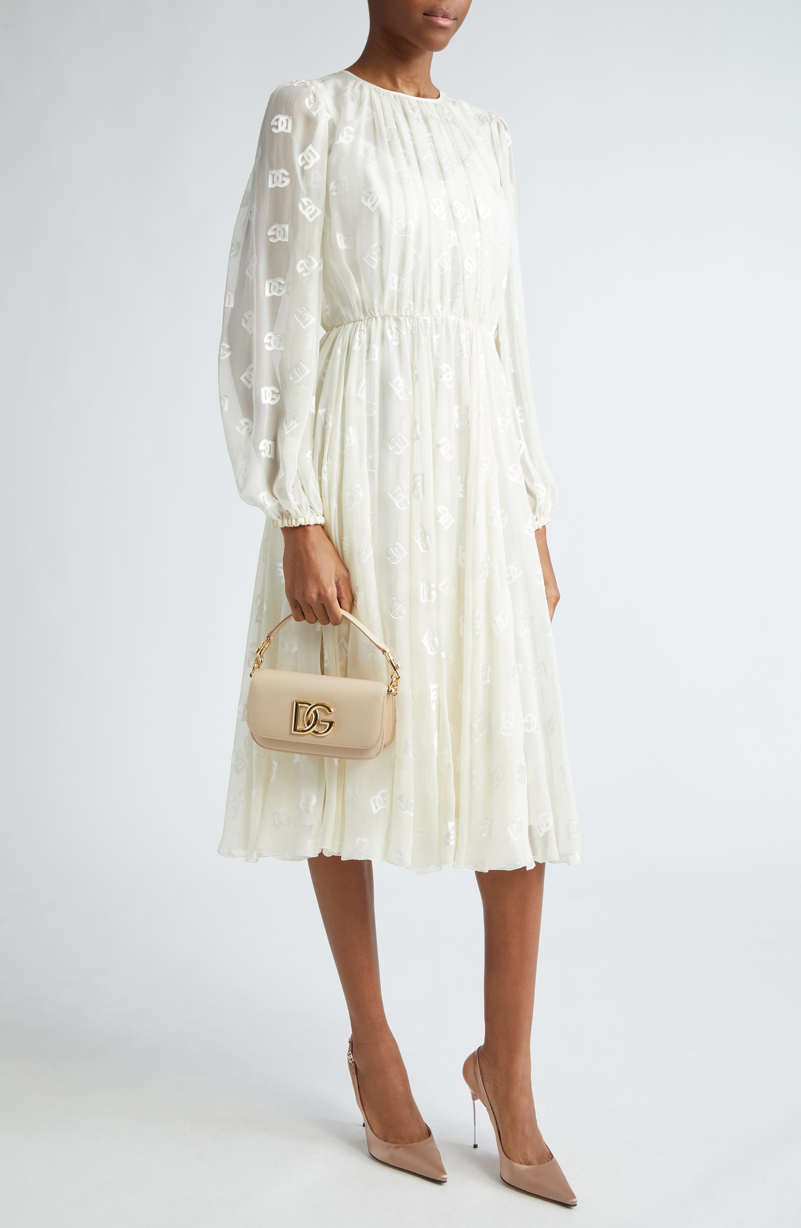 Dolce&Gabbana 3.5 Leather Top Handle Bag, Alternate, color, Light Pastel Beige