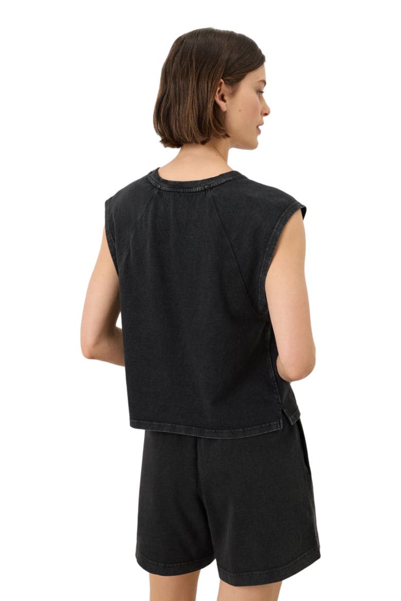 Organic Cotton Weekends Raglan Muscle Tee, Alternate, color, Washed Black