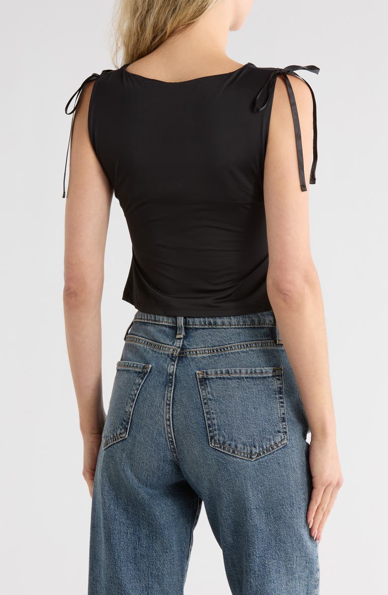 Vigoss Ruched Slinky Tie Top, Alternate, color,