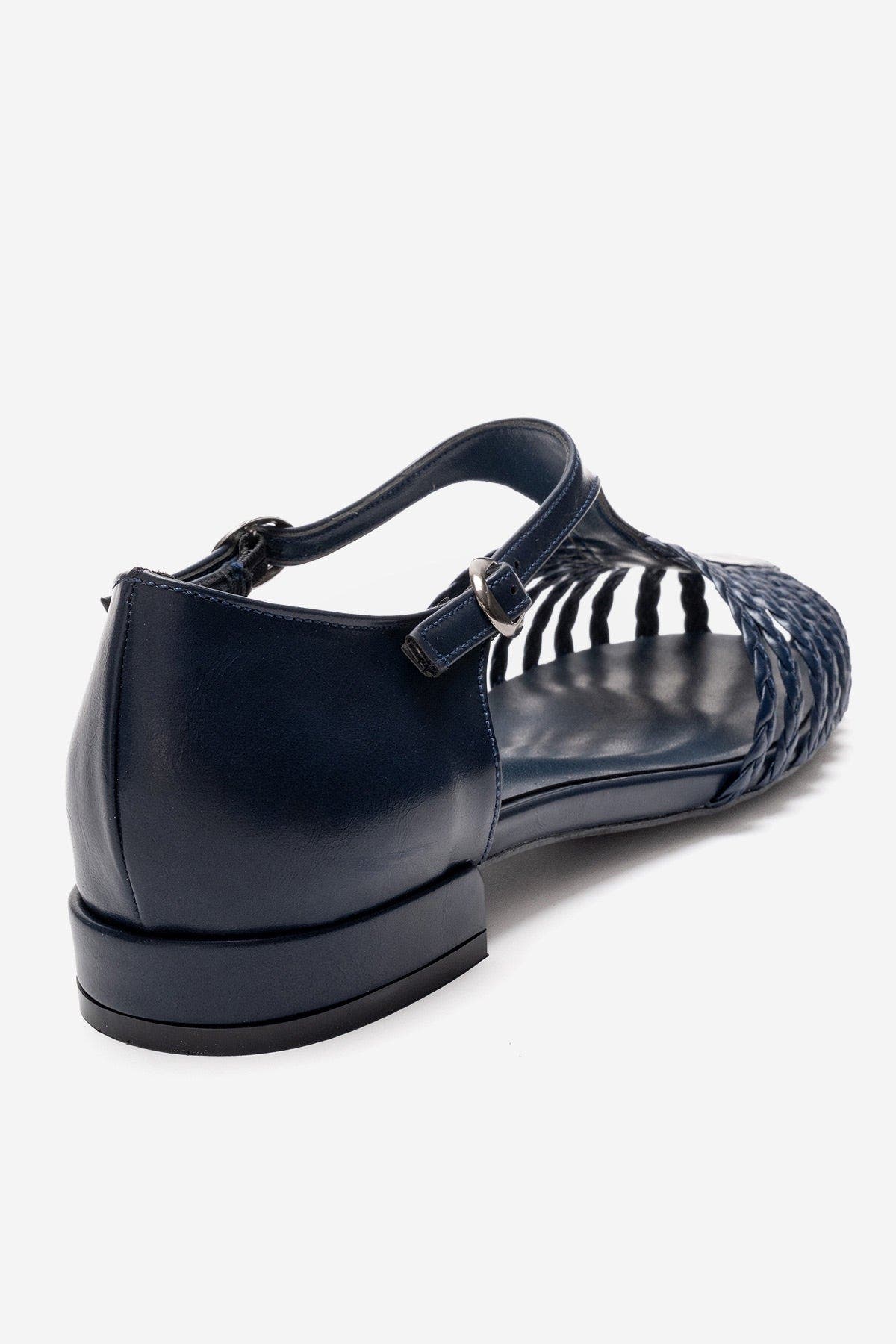 Onos Woven T Strap Sandal, Alternate, color, Navy