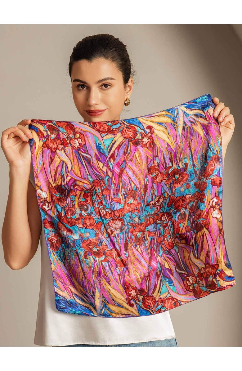 SILKSILKY Pure Silk Abstract Square Scarf, Alternate, color, Multi