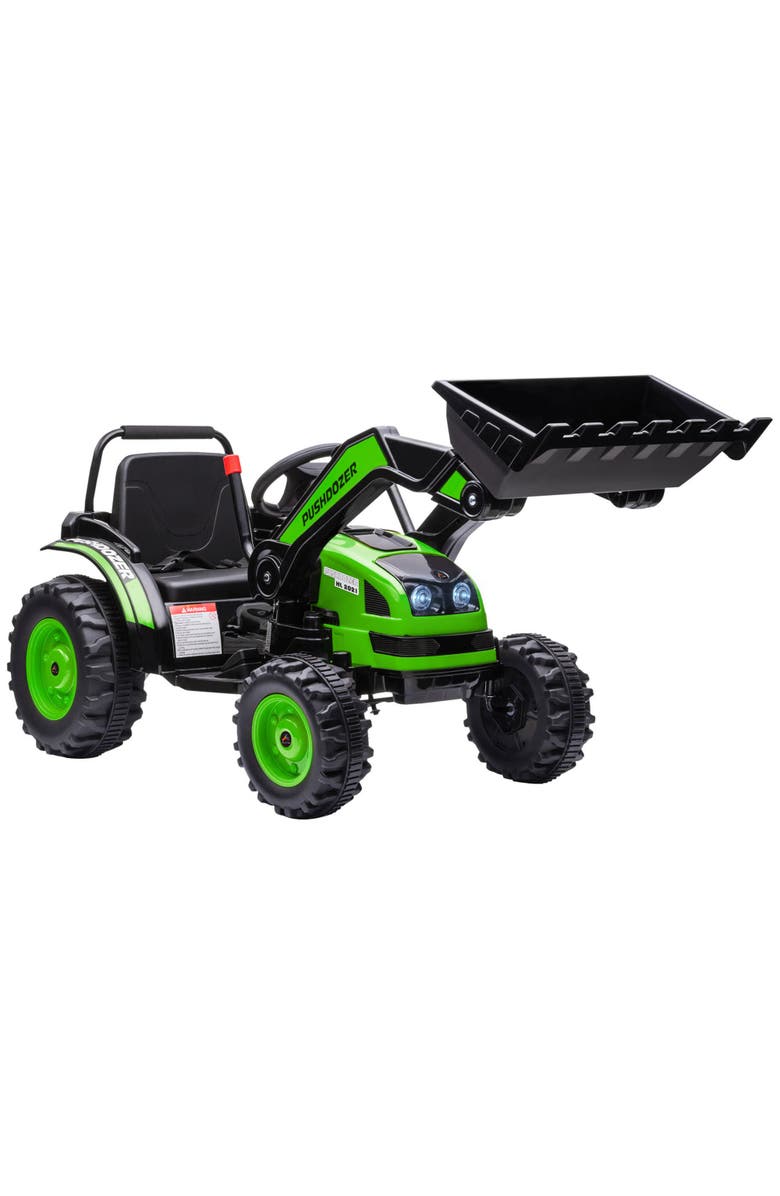 Aosom 6V Kids Ride on Excavator with High/Low Speed, Sound, Main, color, Green