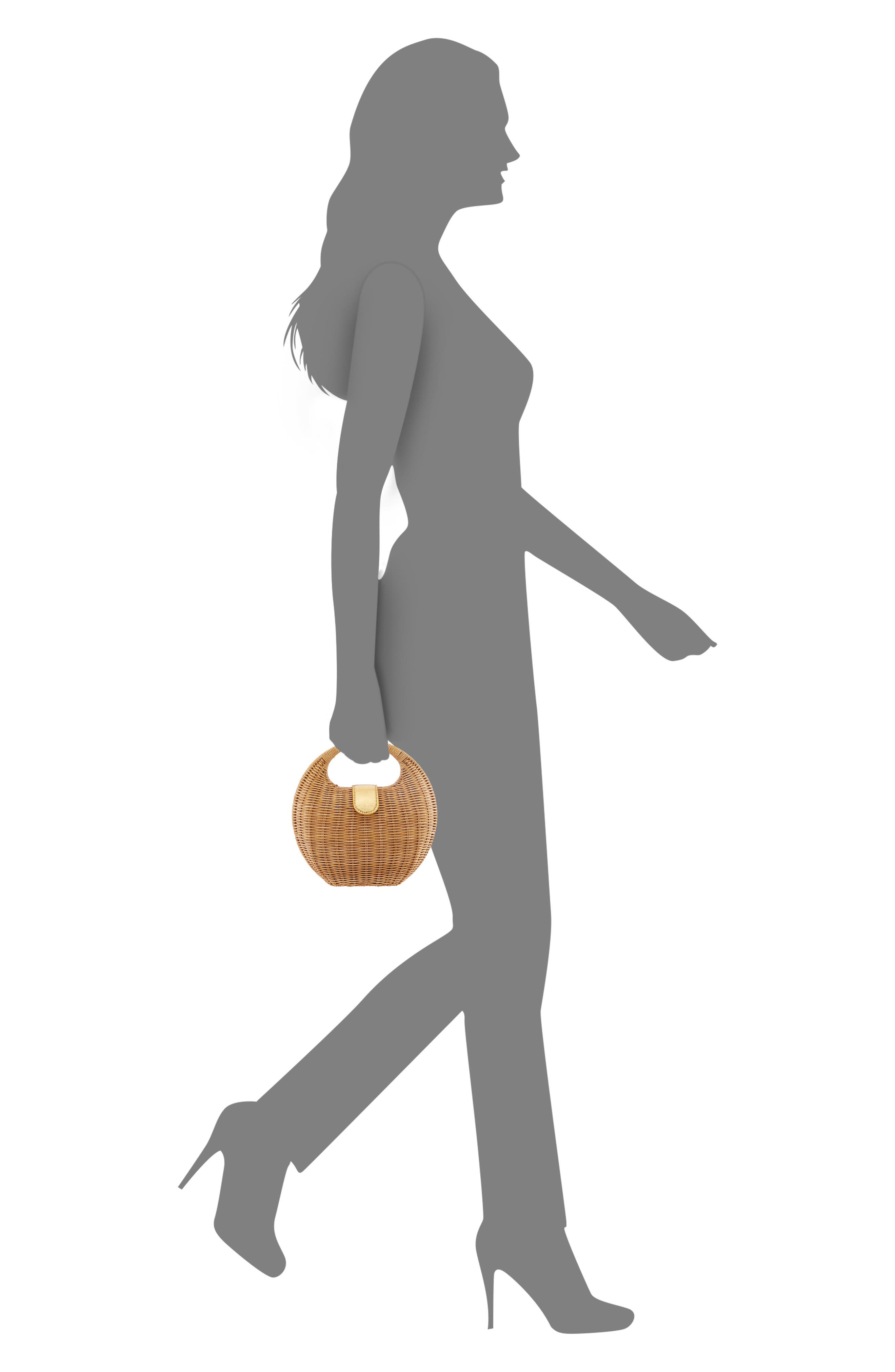 Kava Rattan Handbag, Alternate, color, DK NATURAL