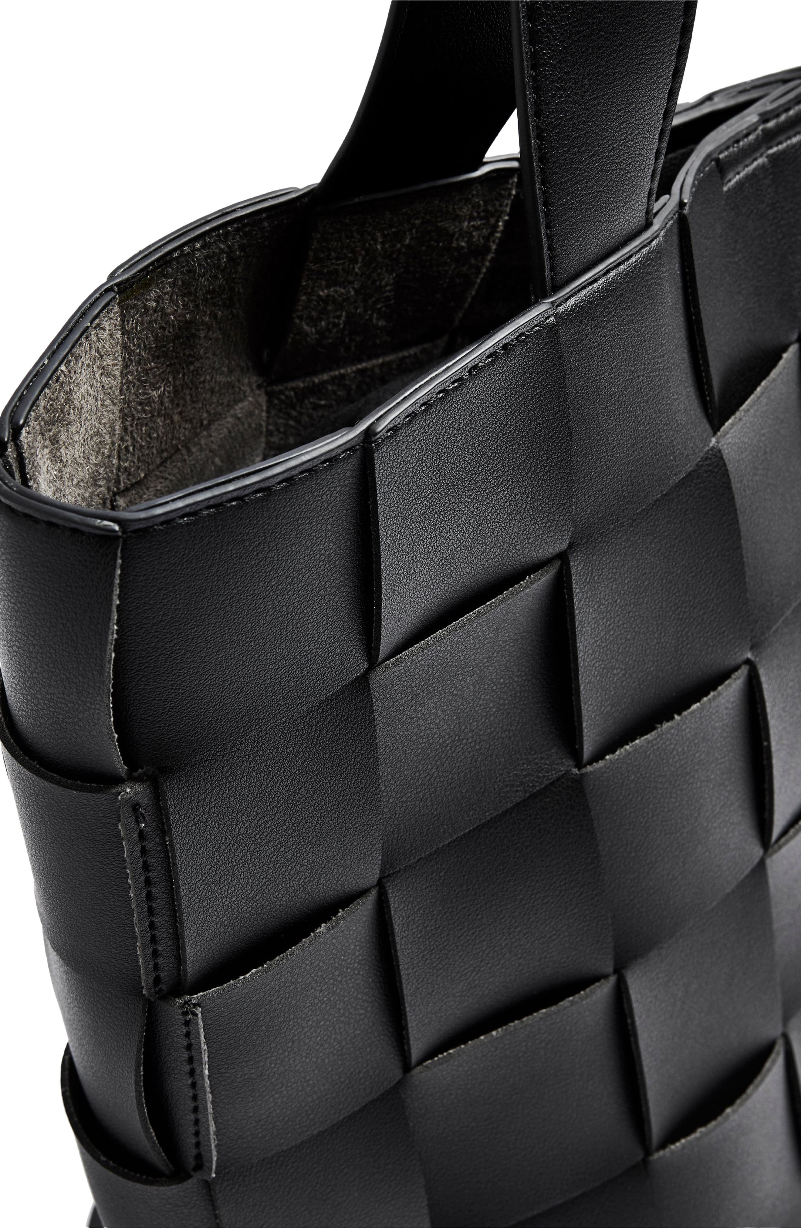 Topshop Basket Weave Faux Leather Tote, Alternate, color, 