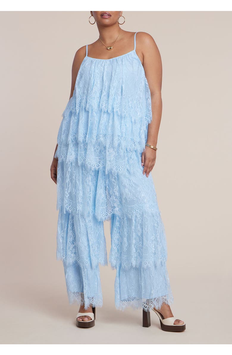 ELOQUII Tiered Lace Pant, Alternate, color, Ice Water