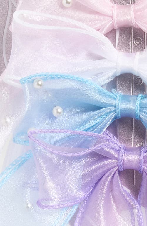 Capelli New York Kids' Assorted 4-pack Bows In Blue Pale Multi