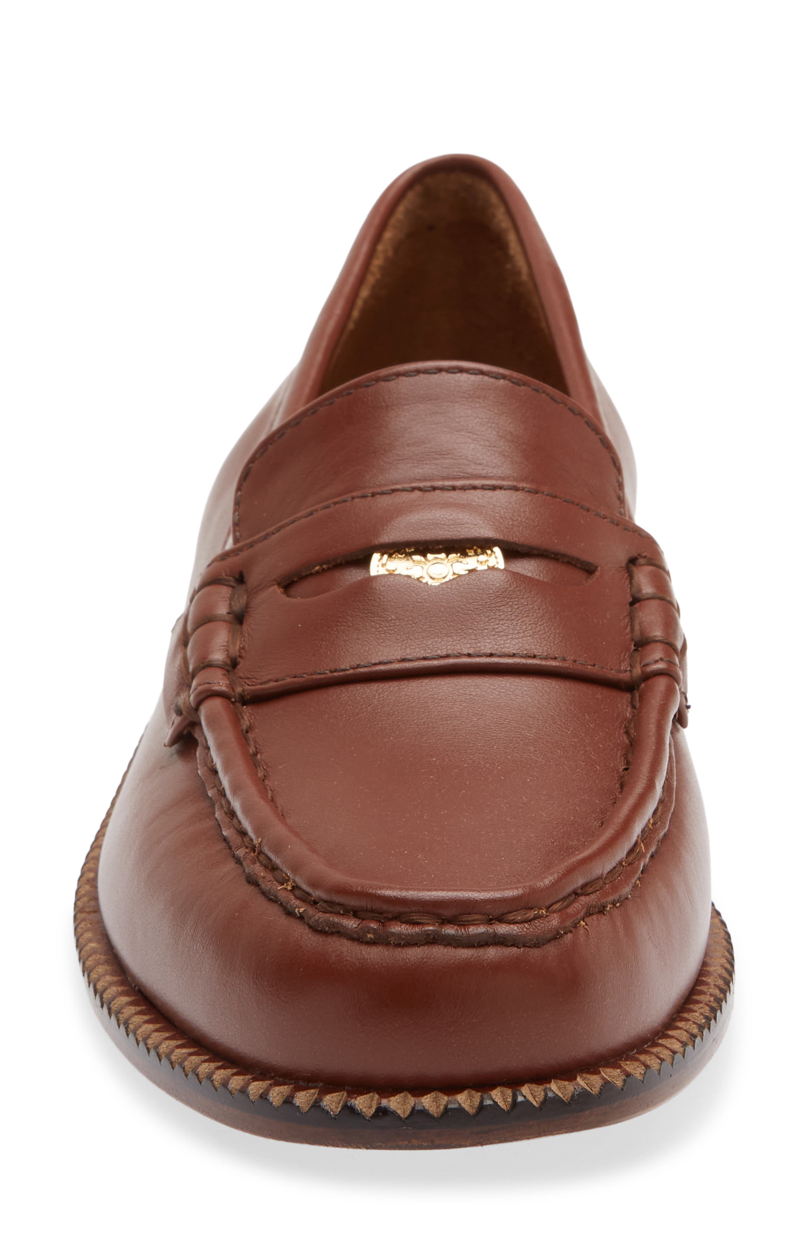 Freda Salvador Modern Penny Loafer, Alternate, color, Chocolate Leather