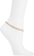 Nordstrom Triple Chain Beaded Anklet