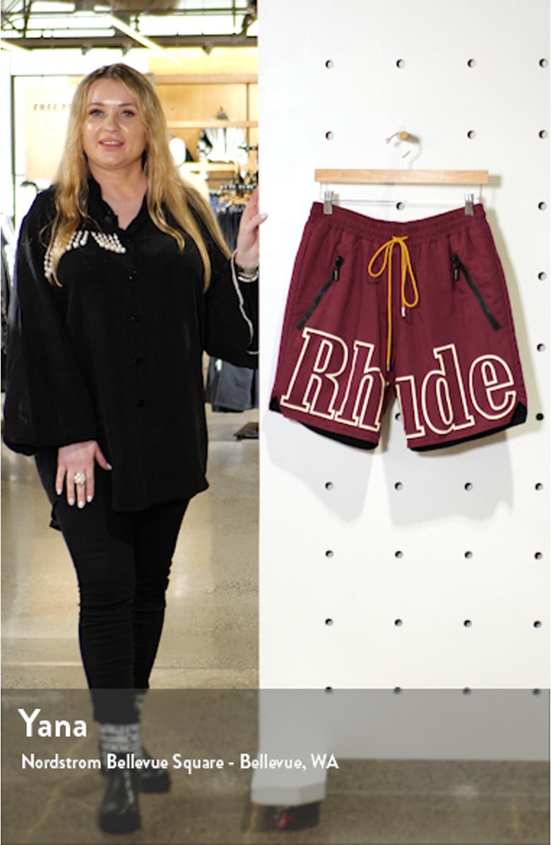 Oversize Logo Nylon Shorts, sales video thumbnail