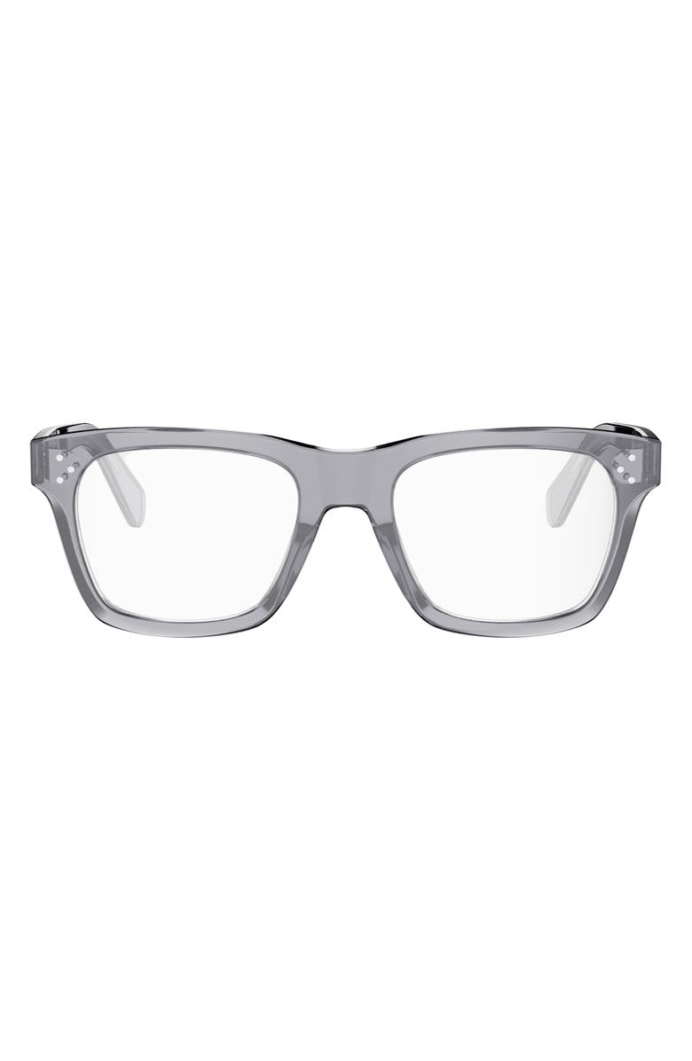 CELINE 3 Dots 52mm Geometric Optical Glasses, Main, color, Grey
