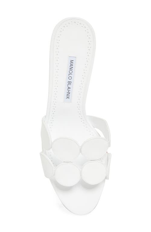 Manolo Blahnik Haribalmu Leather Slide Sandals In White