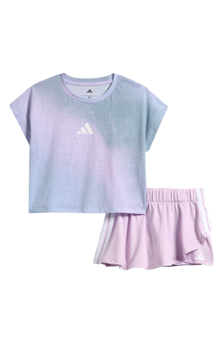adidas Kids' Ombré Top & Skort Set, Main, color, Crystal Sky