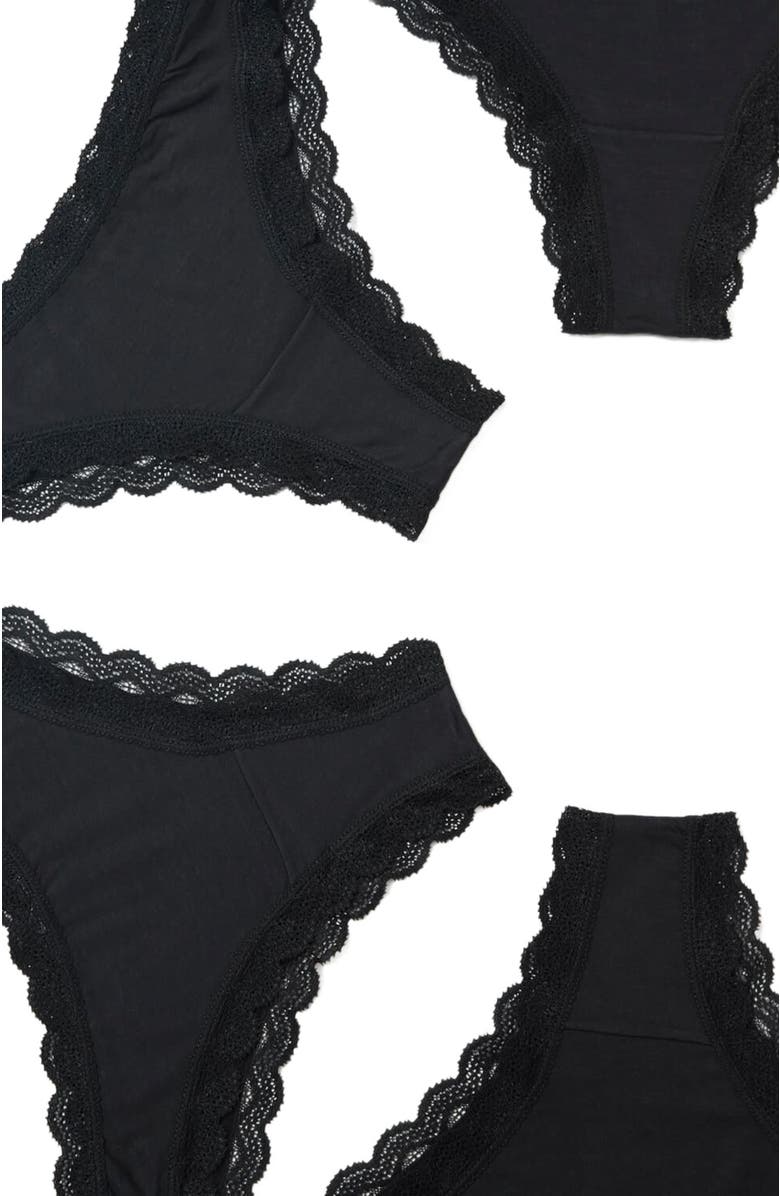 Stripe & Stare Brazilian Four Pack, Alternate, color, Black