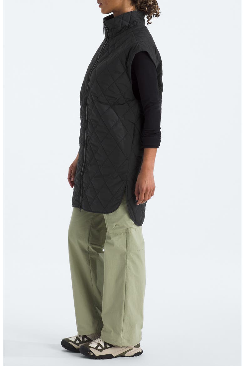 Diamond Peak Water Repellent Quilted Long Vest, Alternate, color, TNF BLACK