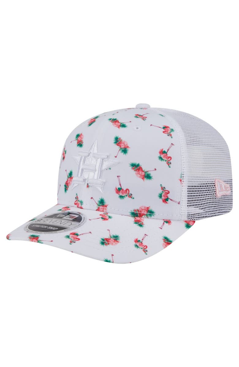 New Era Men's New Era White Houston Astros Flamingo Mesh Back 9SEVENTY Stretch-Snap Hat, Main, color, White