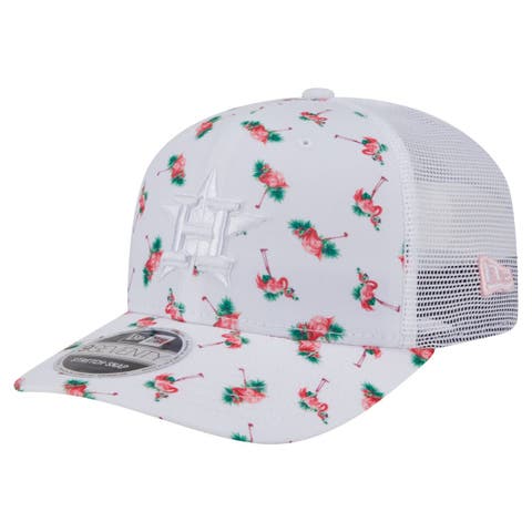 Men's New Era  White Houston Astros Flamingo Mesh Back 9SEVENTY Stretch-Snap Hat