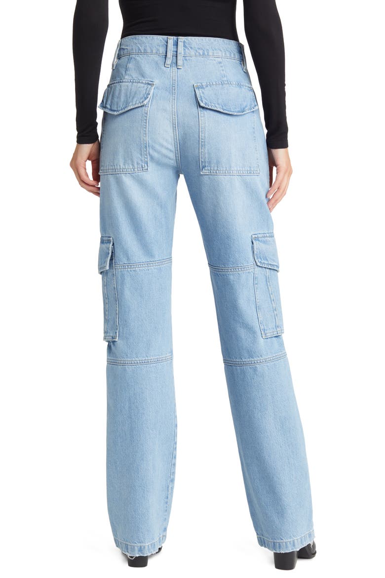 High Waist Utility Straight Leg Jeans, Alternate, color, ACAPELLA