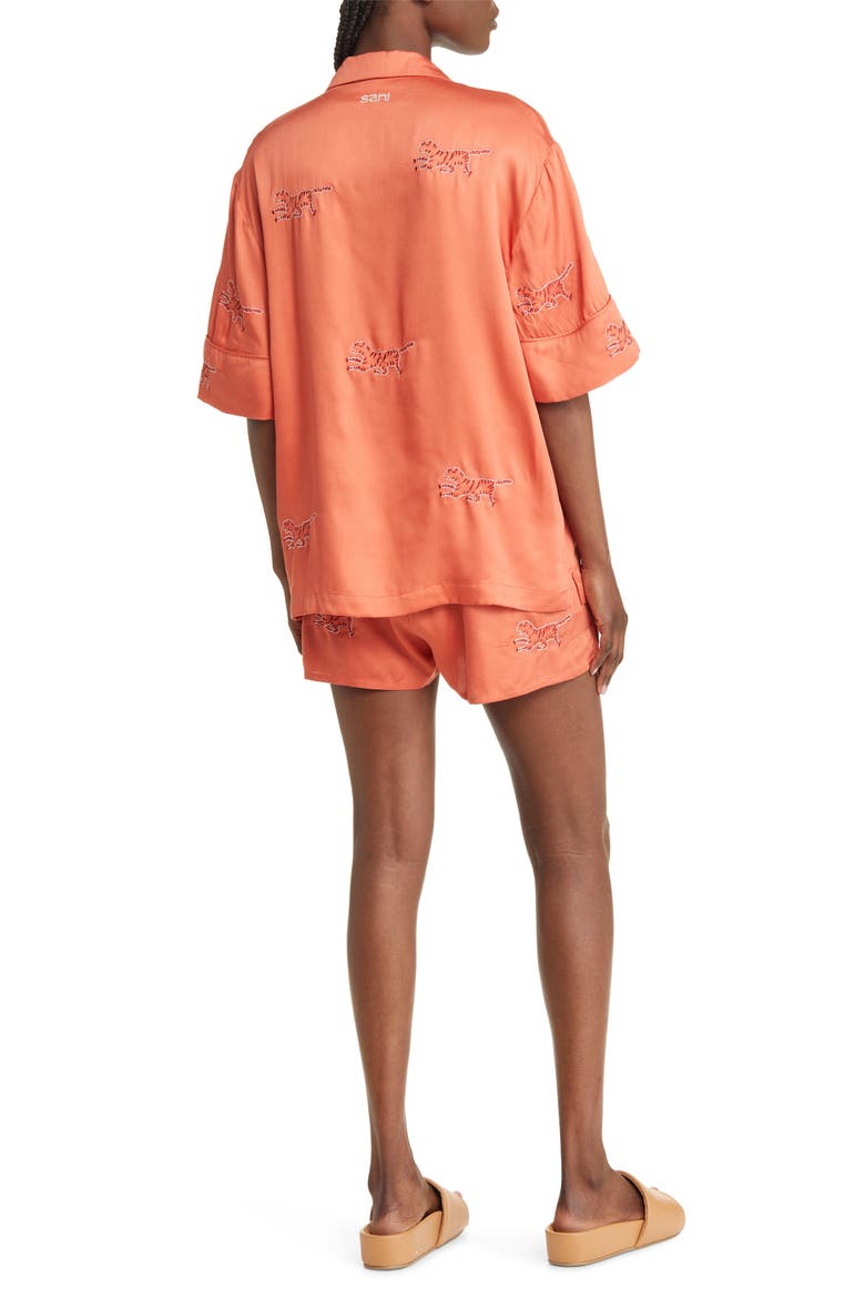 Embroidered Lounge Set, Alternate, color, CORAL