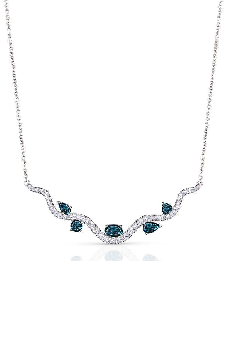 Mirage Topaz & Diamond Frontal Necklace, Main, color, WHITE GOLD