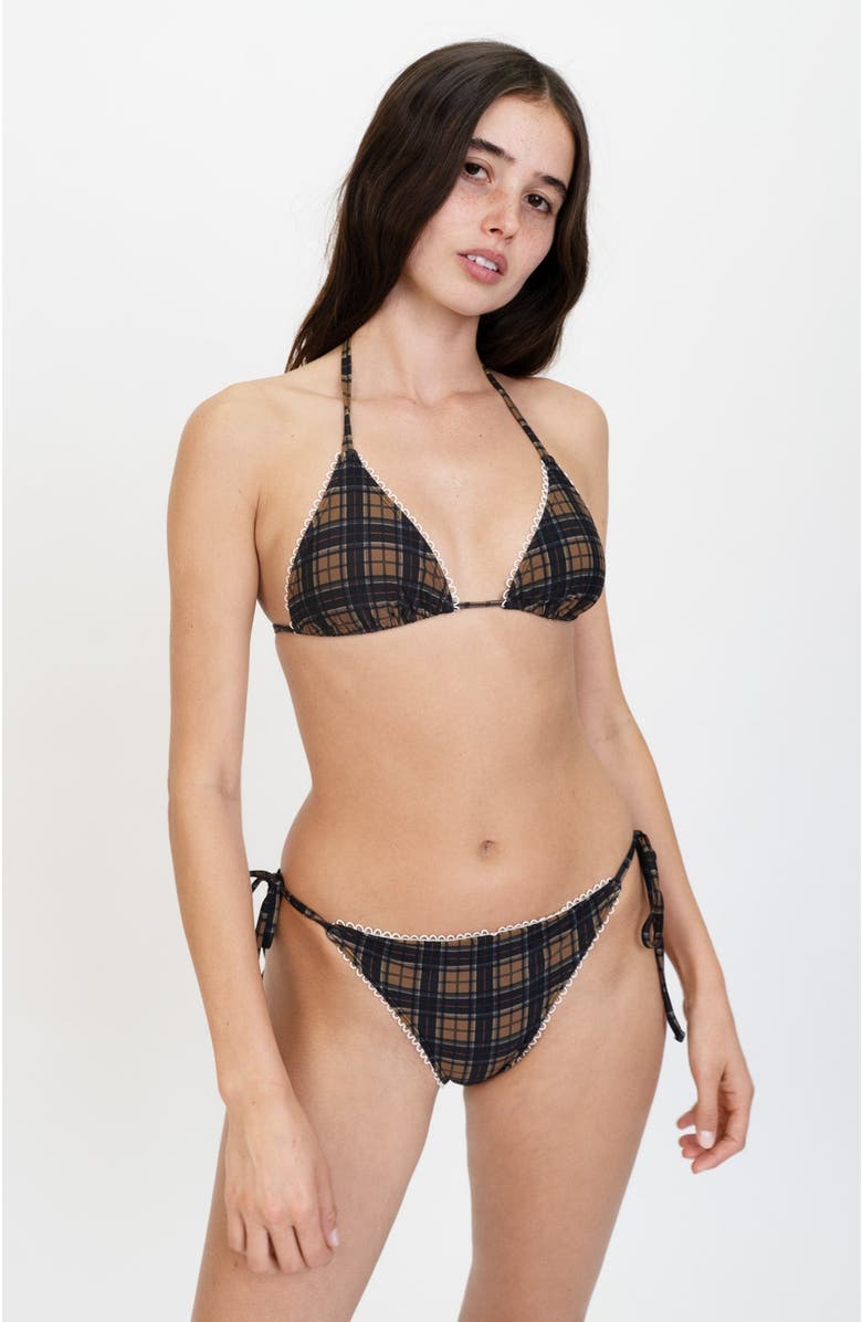 Oddli Bikini Bottom, Alternate, color, Dark Green Plaid