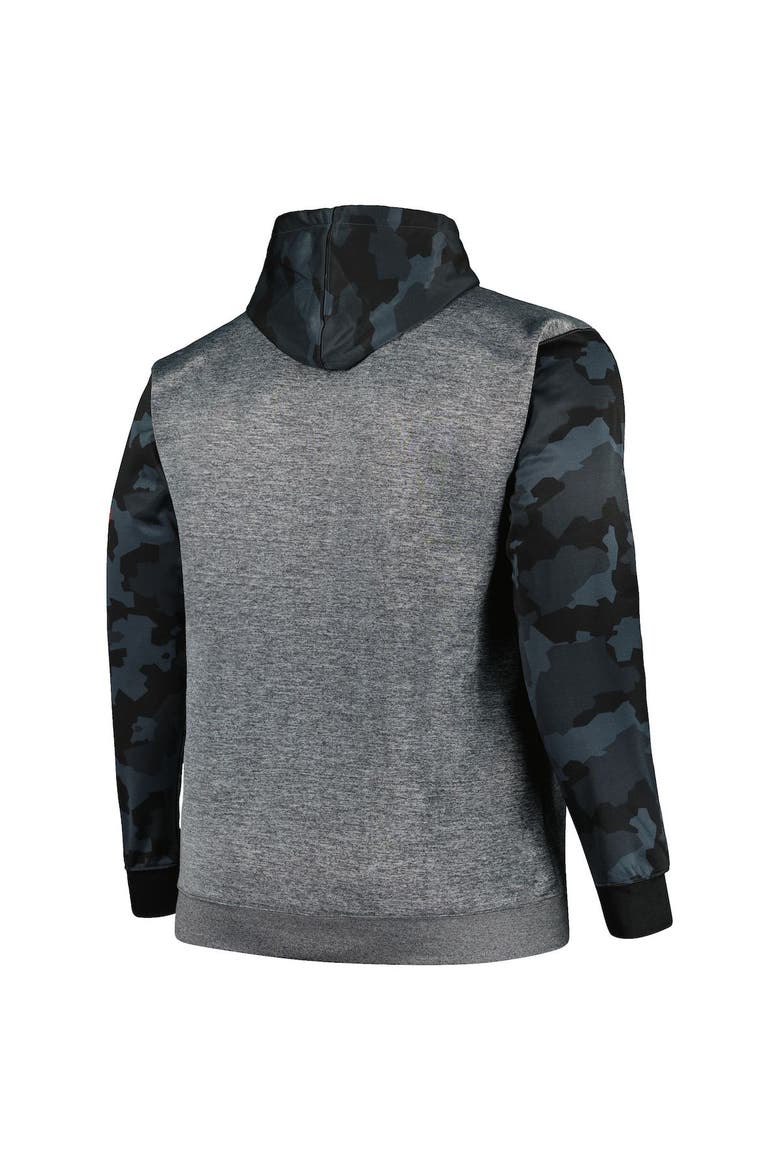 Men's Fanatics Branded Heather Charcoal Cleveland Browns Big & Tall Camo Pullover Hoodie, Alternate, color, Heather Charcoal