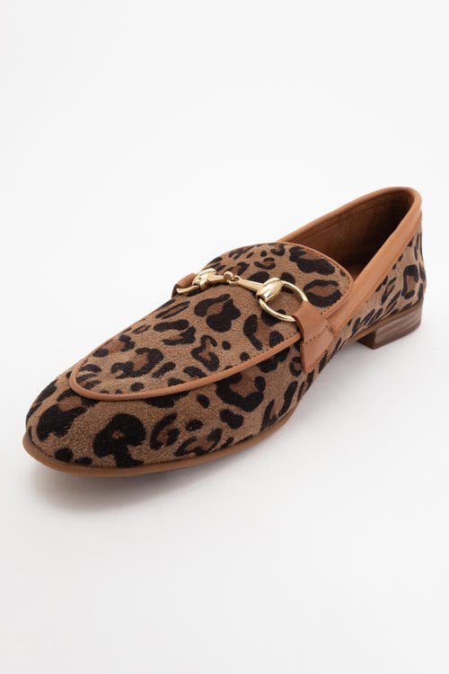 Forever & Always Shoes Rory Leather Bit Loafer In Leopard Print Suede Leather