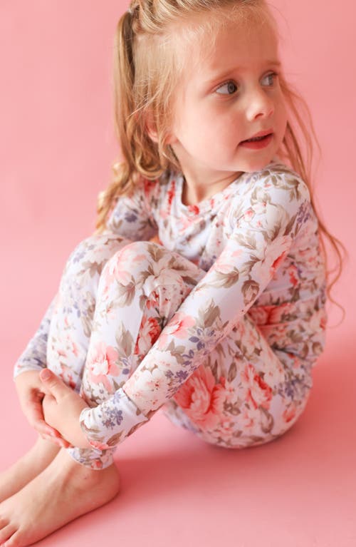Posh Peanut Kids' Aviva Fitted Two-piece Pajamas In White