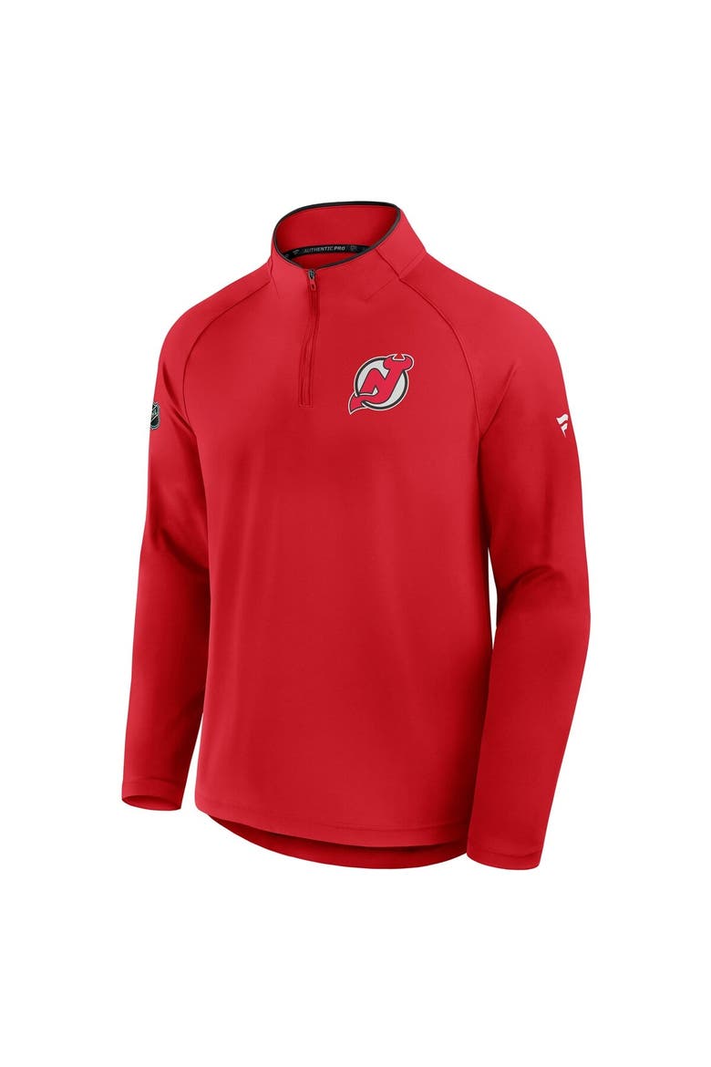 Men's Fanatics Red New Jersey Devils Authentic Pro Rink Training Quarter-Zip Pullover, Alternate, color, Red