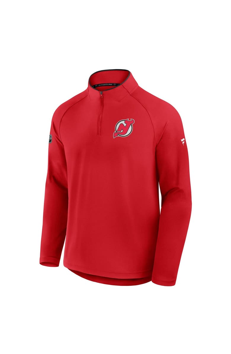 FANATICS Men
s Fanatics Red New Jersey Devils Authentic Pro Rink Training Quarter-Zip Pullover, Alternate, color, Red
