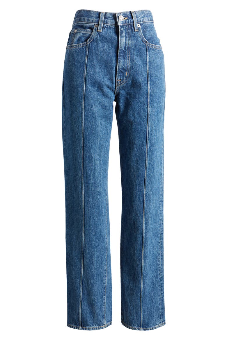 London Pintuck High Waist Straight Leg Jeans, Alternate, color, START ME UP