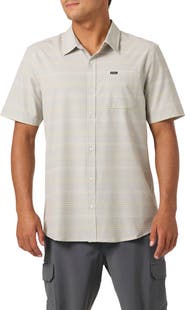 O'Neill Relaxed Fit Short Sleeve Performance Slub Button-Up Shirt
