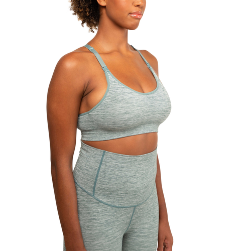 Modern Eternity Maternity Layla Yoga Racer Back Nursing Bra In Blue