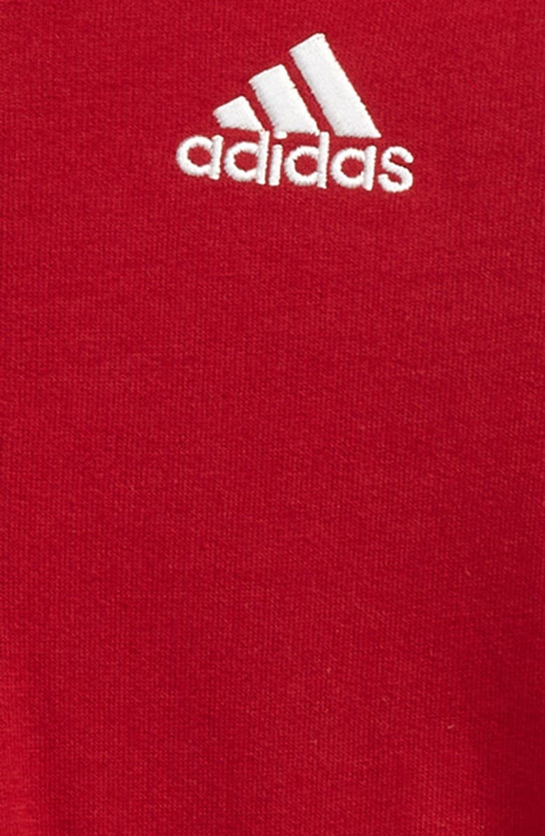 adidas 3-Stripes Cotton Romper, Alternate, color, 
