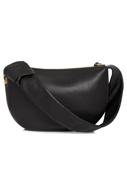 Strathberry Mini Halo Leather Shoulder Bag In Black