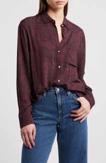 Rails Josephine Snakeskin Print Button-Up Shirt