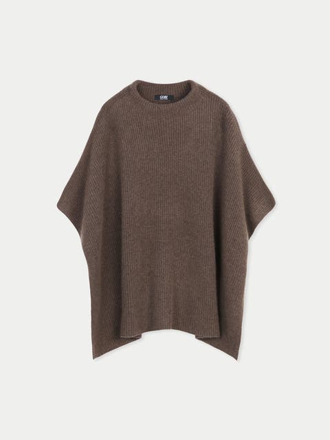 Rib-Knit Cashmere Poncho