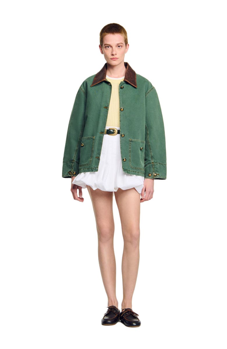 SANDRO Workwear jacket, Main, color, Dark Green