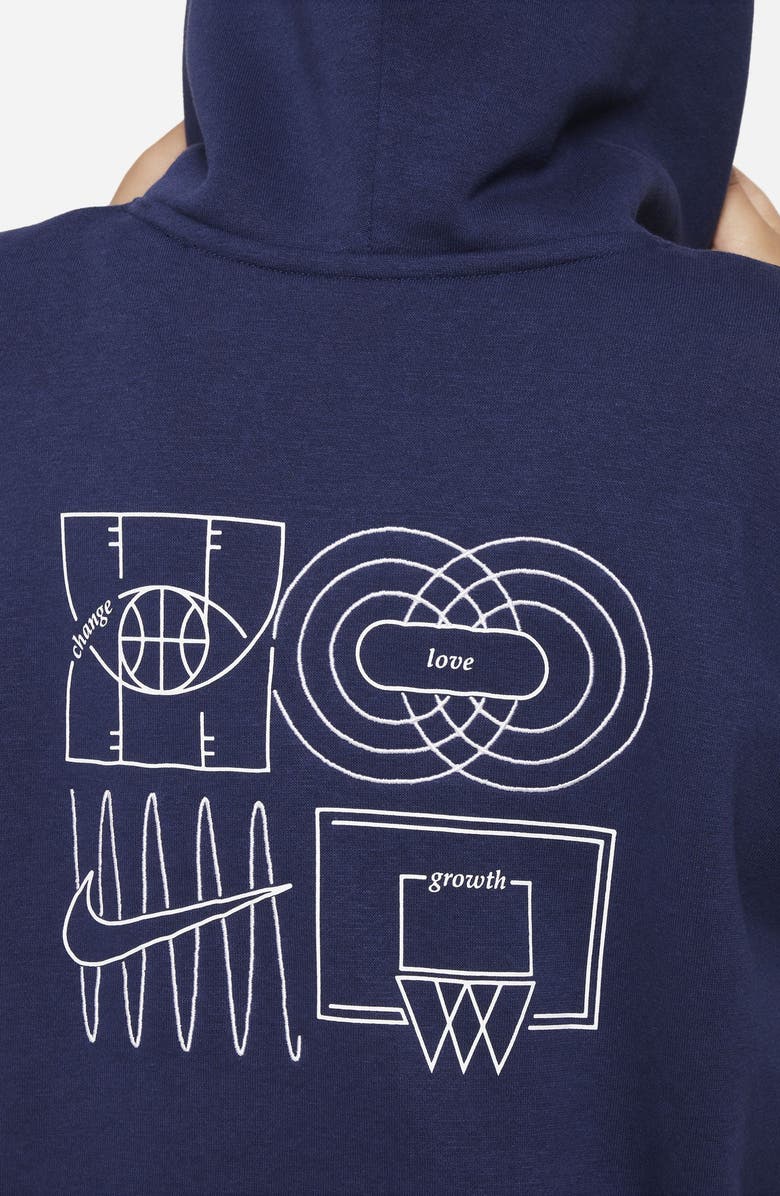 Nike Kids' Basketball Hoodie, Alternate, color, Midnight Navy/ White