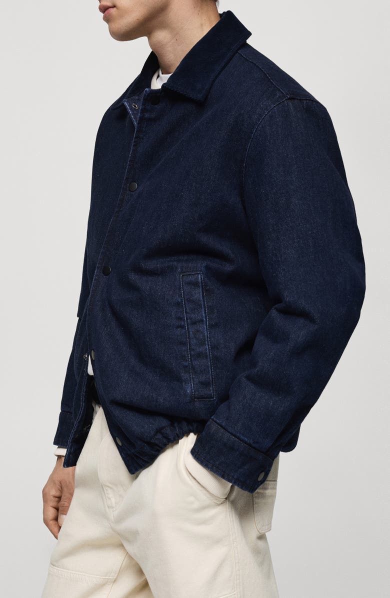 MANGO Corduroy Collar Denim Jacket, Alternate, color,