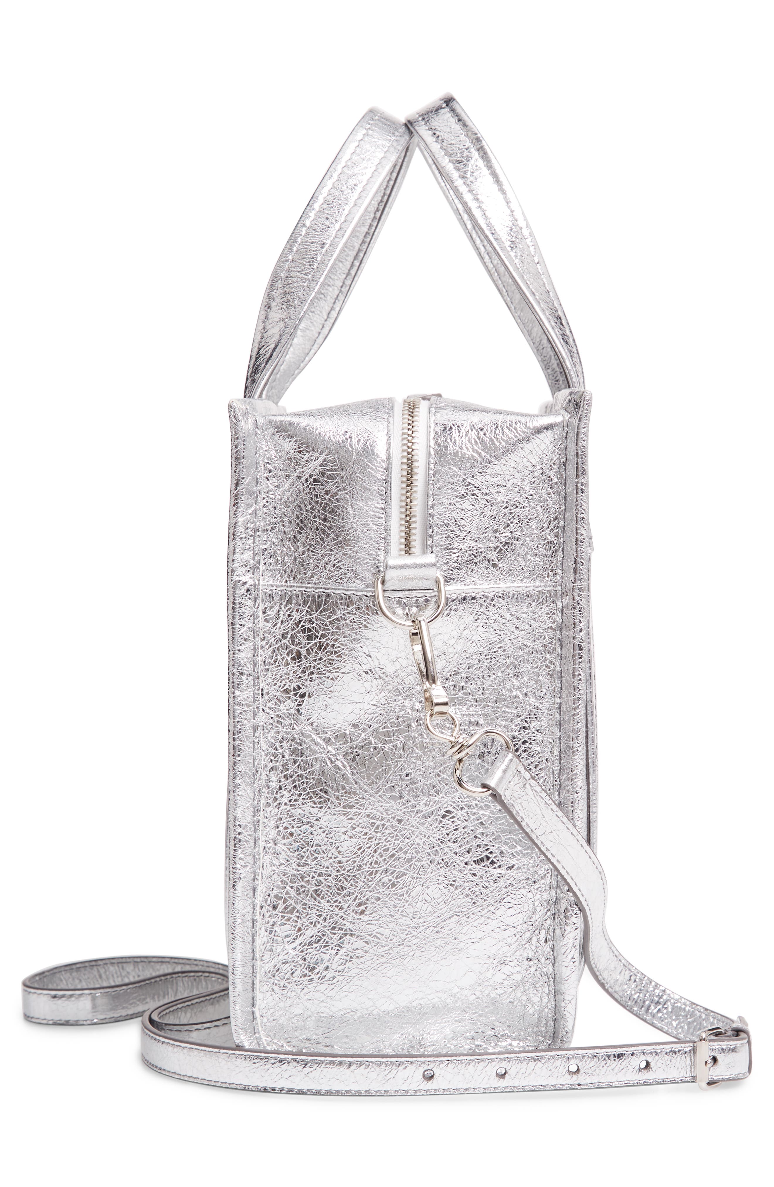 Balenciaga Extra Small Bazar Metallic Lambskin Leather Shopper, Alternate, color, 