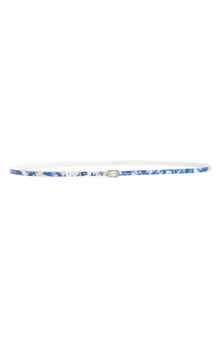 Dries Van Noten Porcelain Print Skinny Leather Belt