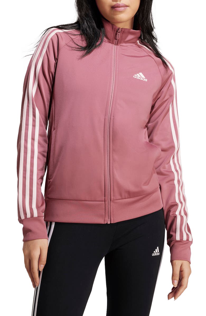 adidas Essentials 3-Stripes Recycled Polyester Track Jacket, Main, color,